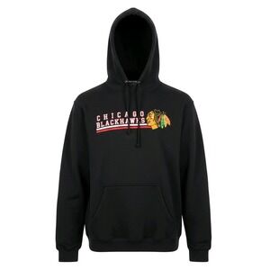 NHL Chicago Blackhawks Mens Hoodie Black Pullover Graphic Sweatshirt Size M